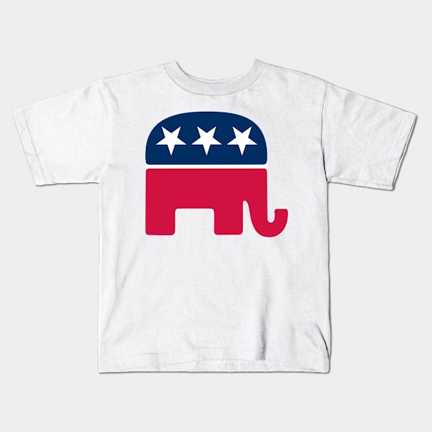 Republican Elephant Logo Kids T-Shirt by albinochicken